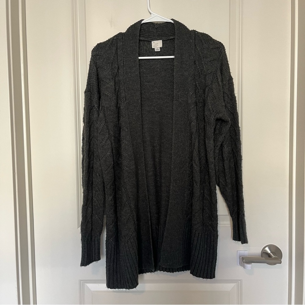 a new day Charcoal Cable Knit Cardigan